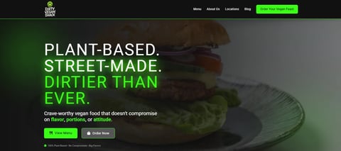 Plant-based burger with lettuce and sauce, representing street-made vegan food product